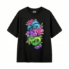Remera Algodón Estampado Serpientes Flores Diseño Artístico