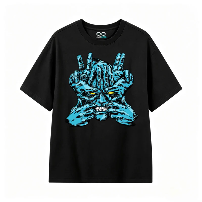 Remera Algodón Estampada Diseño Surrealista Estilo Urbano