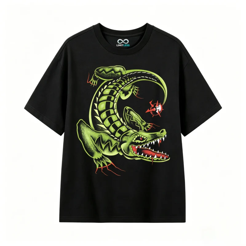 主图_1 Remera Algodón Estampado Cocodrilo Urbano Diseño Premium