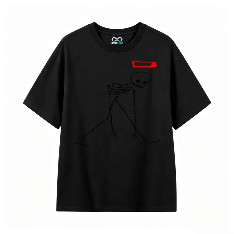 主图_1 Remera Algodón Estampado Esqueleto Oversize Streetwear Premium