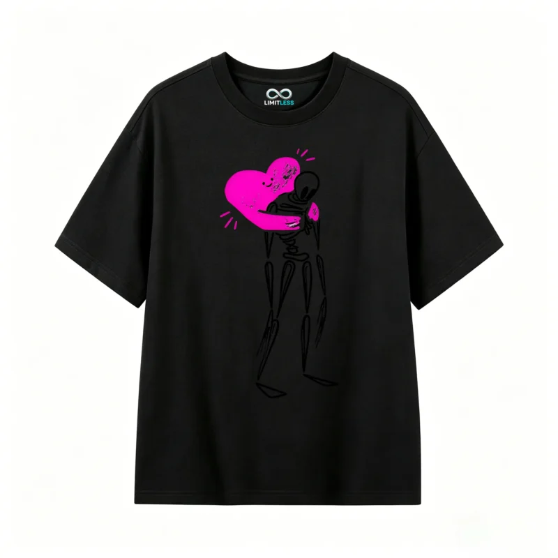 主图_1 Remera Algodón Estampado Corazón Kawaii Oversize Premium