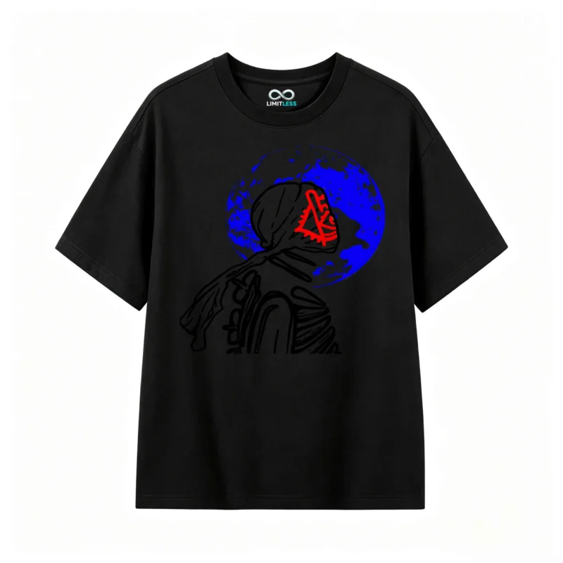 Remera Algodón Estampada Luna Urbana Premium Oversize