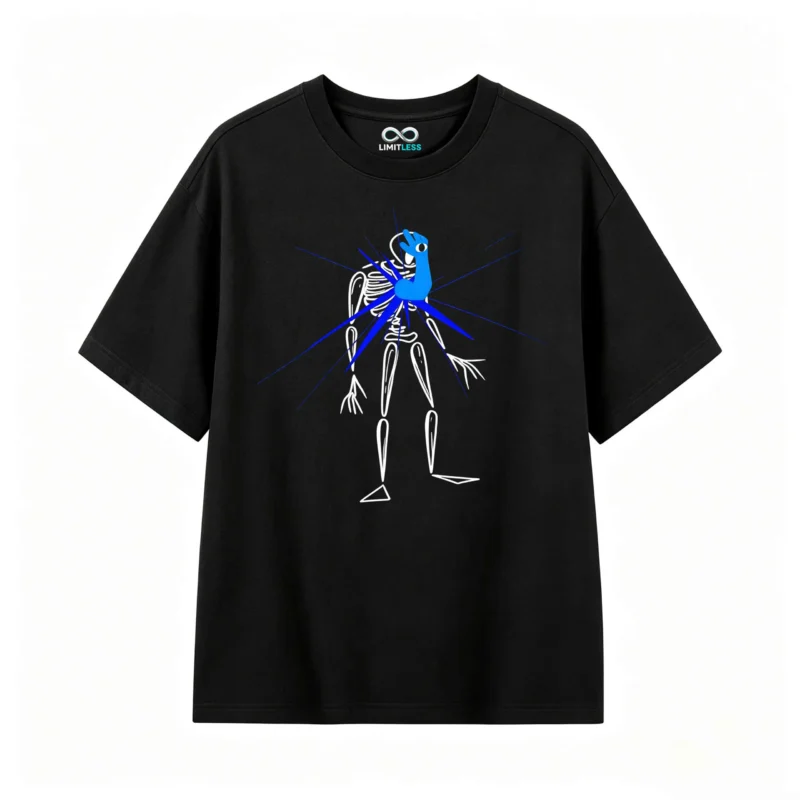 Remera Algodón Estampado Esqueleto Rayos Diseño Urbano Premium
