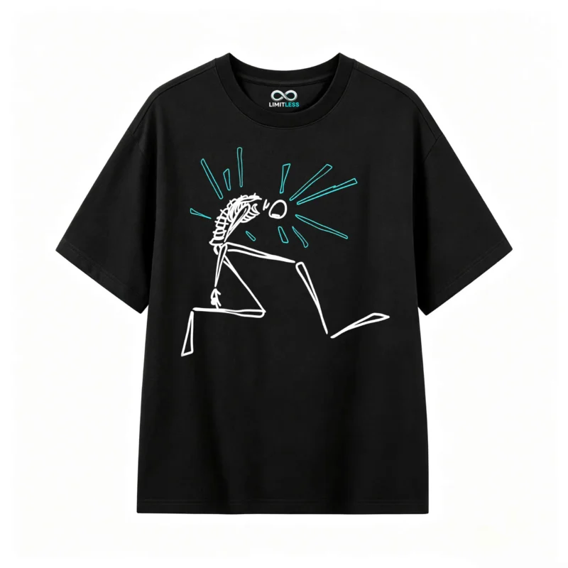 Remera Algodón Estampado Arte Abstracto Urbano Oversize