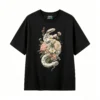 Remera Algodón Estampada Serpiente Flores Boho Premium