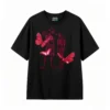 Remera Algodón Estampado Esqueleto Mariposa Estilo Y2k