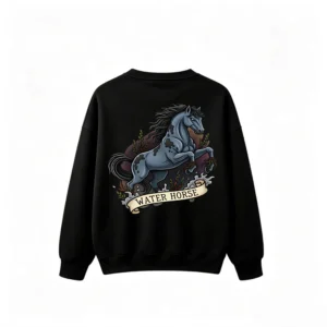 主图_1 Water Horse Myth Creature Back Print Sweatshirt