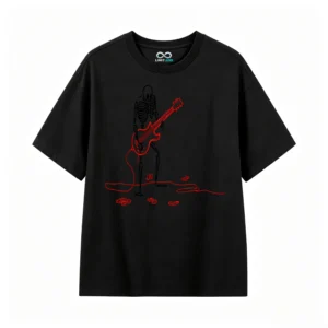 主图_1 Remera Algodón Estampada Bajo Rock Guitarra Premium Calidad