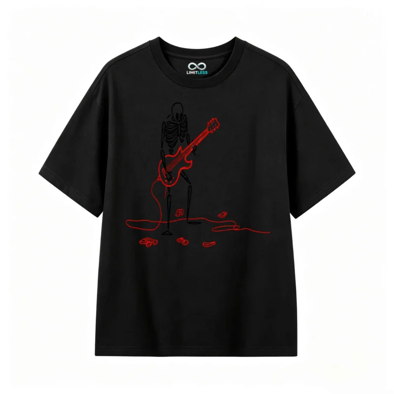 主图_1 Remera Algodón Estampada Bajo Rock Guitarra Premium Calidad