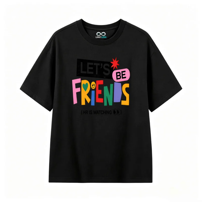 Remera estampada Be Friends diseño colorido
