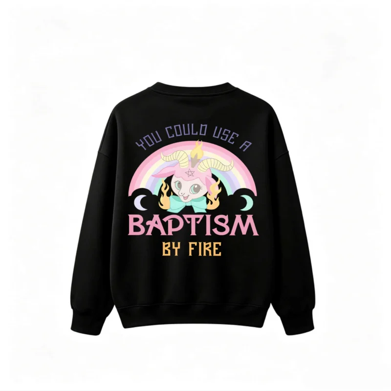 Pastel Goth Rainbow Goat Baptism By Fire Sweatshirt