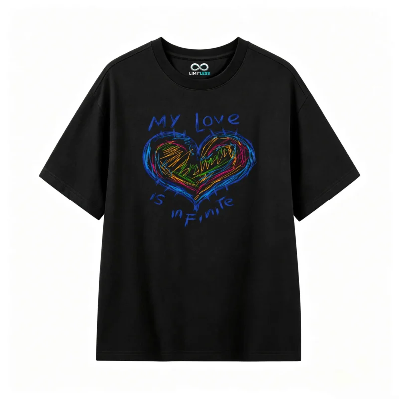 Remera estampada corazón infinito