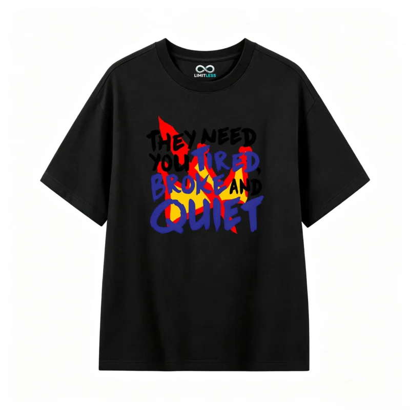 Remera estampada Tired Broke Quiet