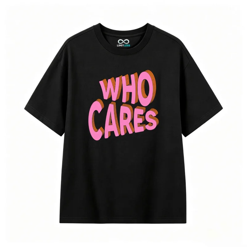Remera estampada Who Cares gráfico