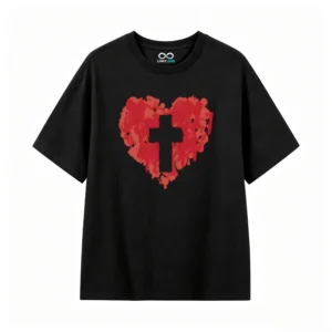 主图_1 Remera estampada corazón cruz arte
