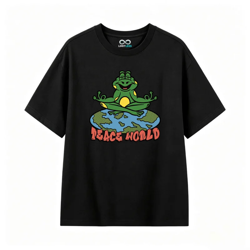 主图_1 Remera estampada rana zen yoga peace