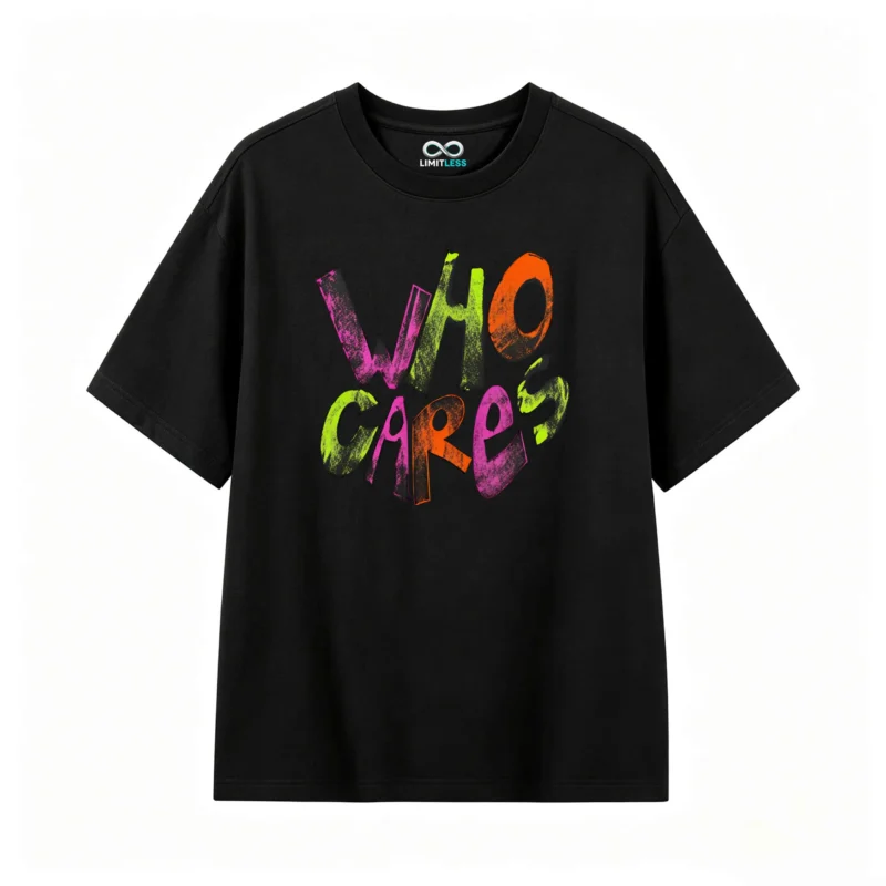 Remera estampada Who Cares gráfico