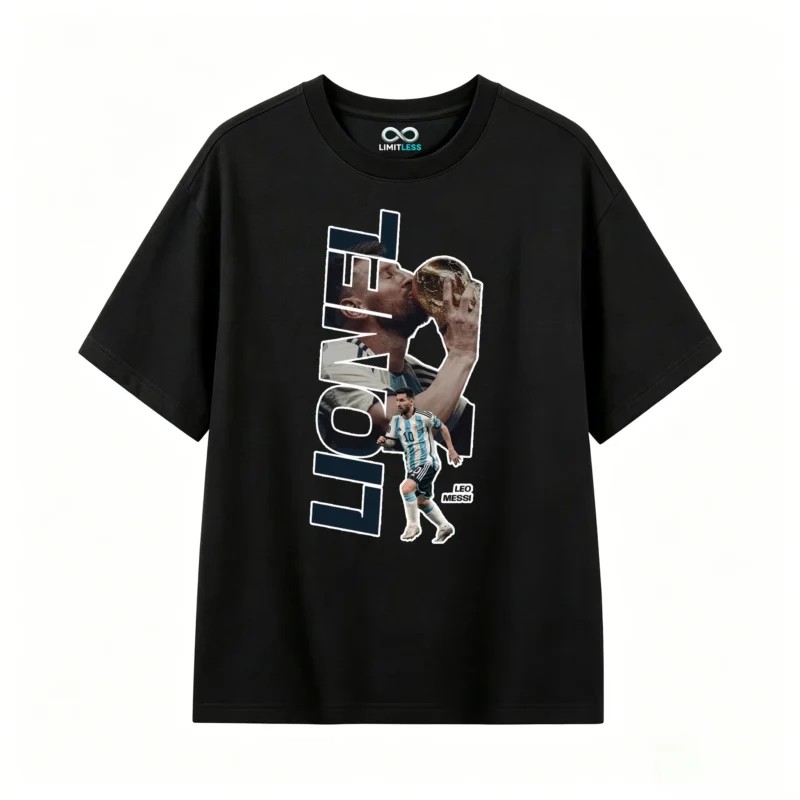 Remera Algodón Messi Besando Copa Mundial para Hinchas Argentinos