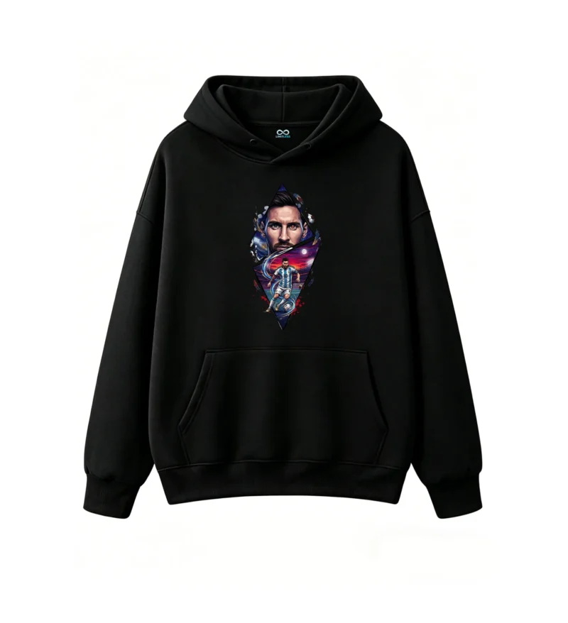 Buzo con capucha polar estampa diamante Messi para hinchas argentinos