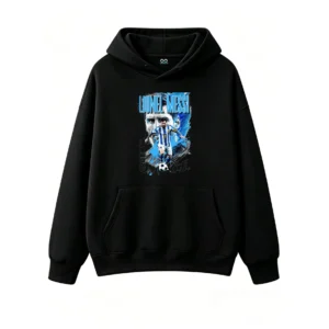 主图_1 Buzo Messi estampa grafiti azul, sudadera polar para hinchas albicelestes