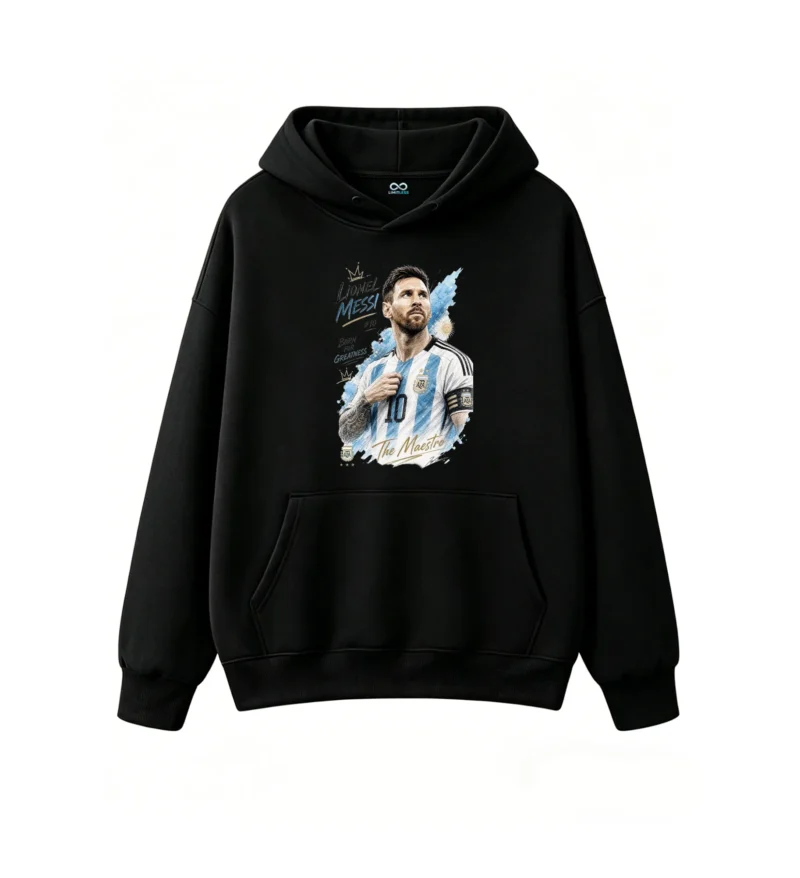 Buzo polar El Maestro Messi, retrato artístico para hinchas argentinos