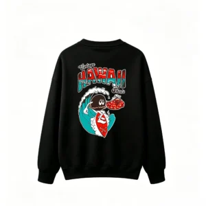 主图_1 Vintage Hawaii Surfing Back Print Sweatshirt
