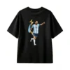 Camiseta algodón con estampa trasera de Messi en pose de celebración