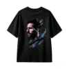 Remera algodón retrato artístico de Leo Messi con efecto salpicadura