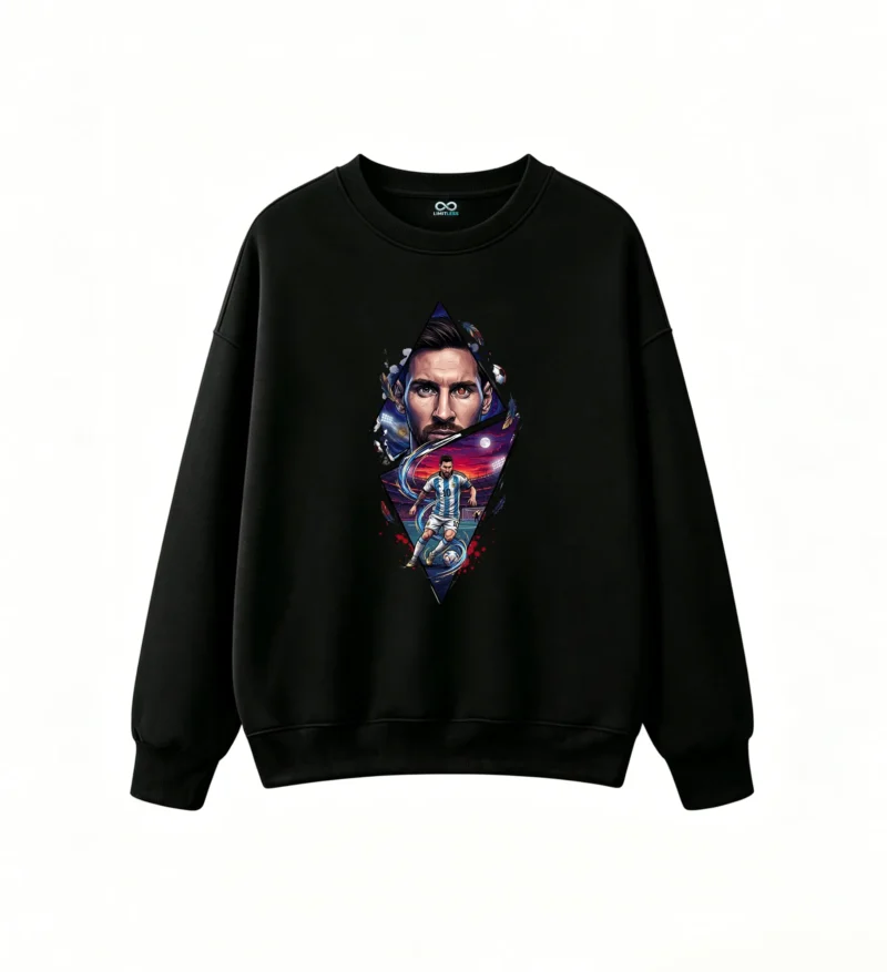 Sudadera polar estampa gráfica de Messi en el pecho