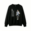 Sudadera polar cuello redondo, estampa figura Messi y letras verticales