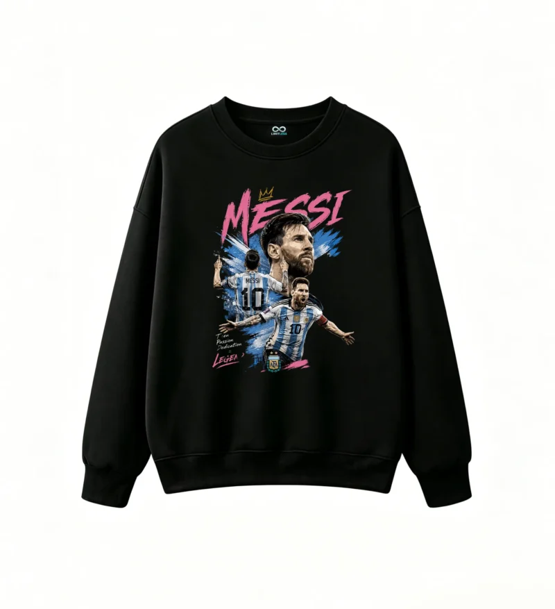 Sudadera polar estampa frontal compuesta de imágenes de Messi campeón