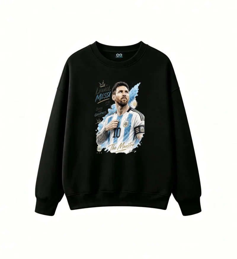 Sudadera polar retrato artístico de Messi