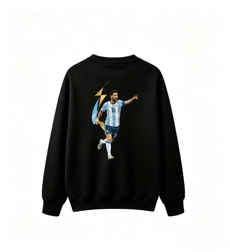 Sudadera polar estampa trasera de Messi celebrando