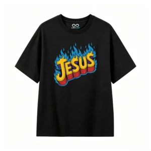 Remera estampada Jesus Fuego gráfico