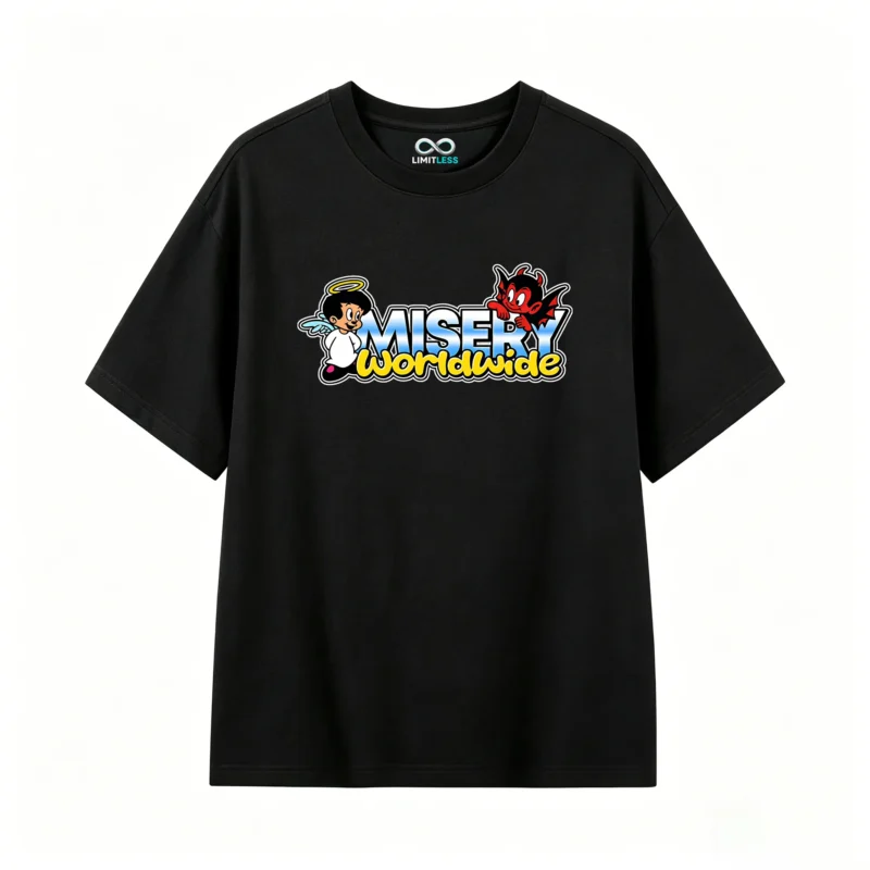 Remera Misery Worldwide estampada angel diablo