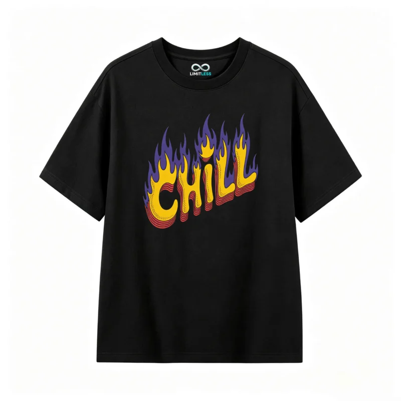 Remera estampada Chill Fuego gráfico