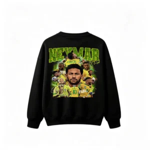Neymar Jr Brazil Soccer Legend Back Graphic Crew Neck Sweatshirt