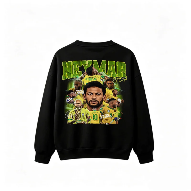 主图_1 Neymar Jr Brazil Soccer Legend Back Graphic Crew Neck Sweatshirt
