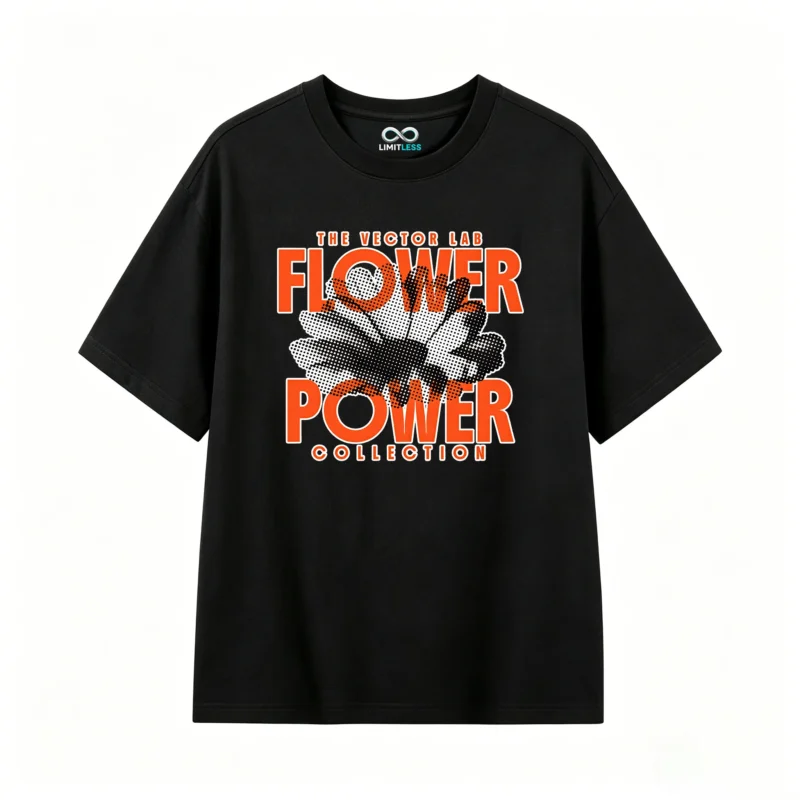 主图_1 Remera estampada Flower Power vintage