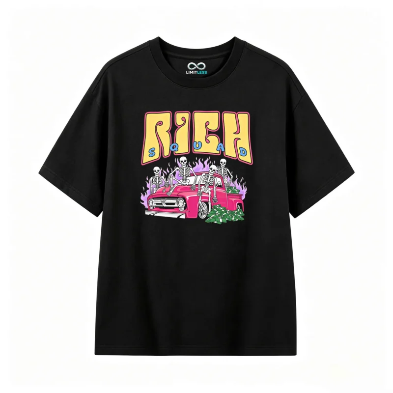 Remera Rich Squad estampada calaveras