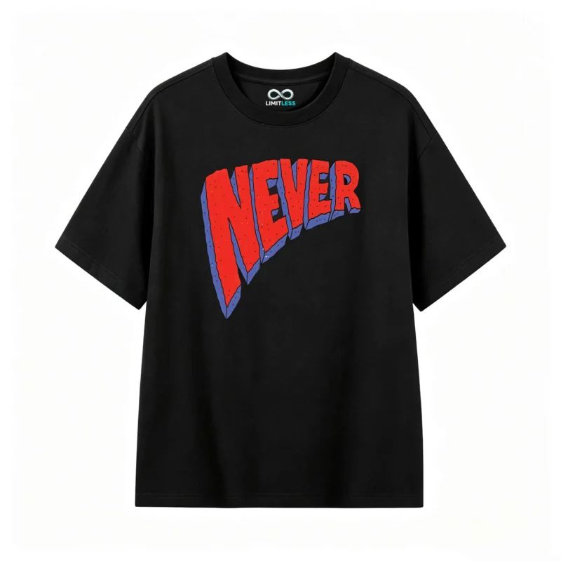 主图_1 Remera estampada Never diseño gráfico