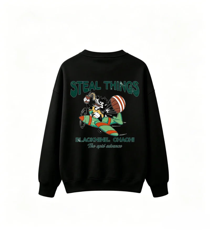 主图_1 Steal Things Blacknine Chachi Graphic Crew Neck Sweatshirt