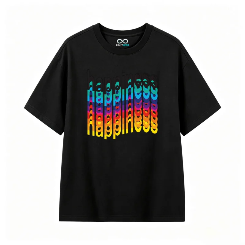 Remera estampada happiness rainbow