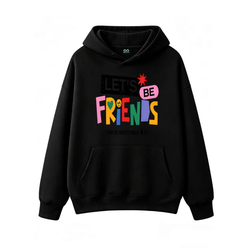 Buzo capucha, estampa Be Friends color full