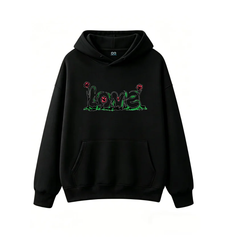 Buzo capucha, estampa Love Floral