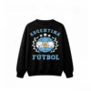 Argentina Futbol Soccer Ball Back Print Crew Neck Sweatshirt