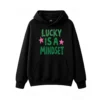 Buzo capucha, estampa Lucky Is A Mindset