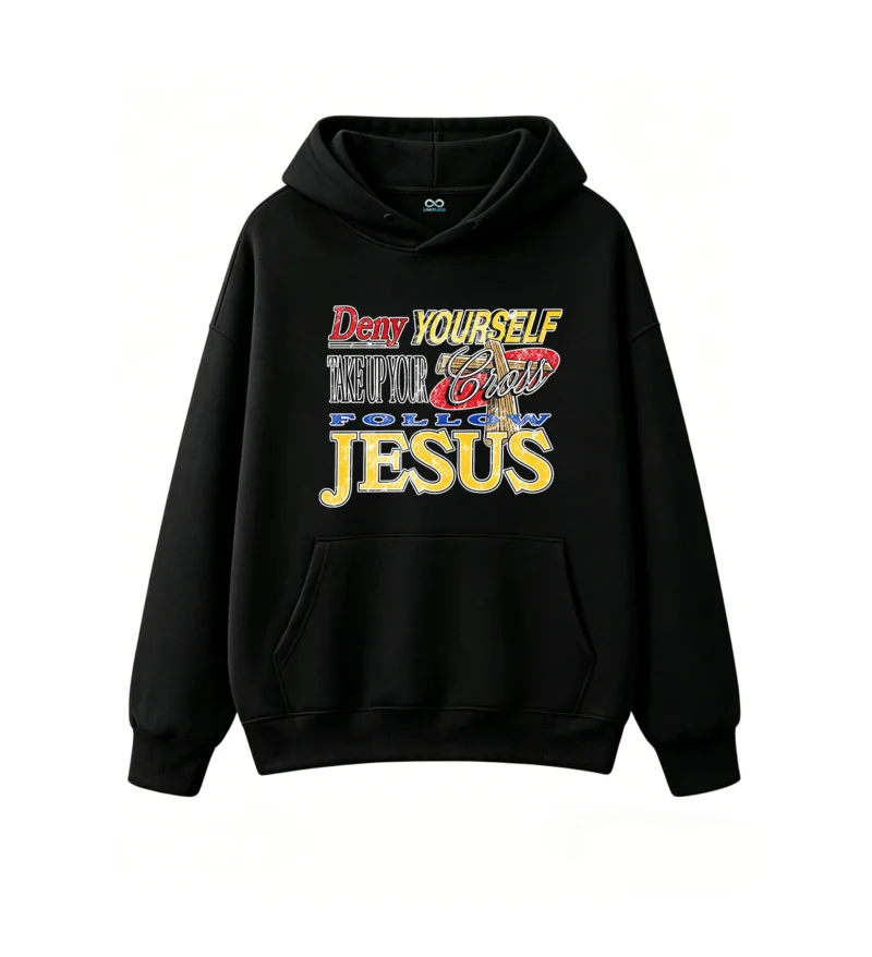 主图_1 Buzo capucha, cruz Jesús estampa religiosa