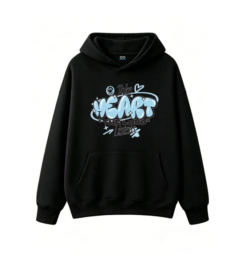 Buzo capucha, Take Heart estampado