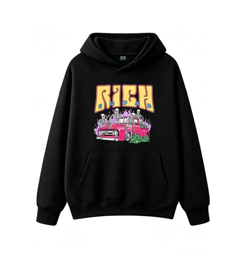 Buzo capucha Rich Squad, diseño gráfico